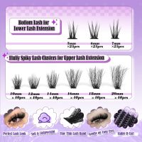 Yawamica Cluster Eyelash Extensions Fluffier Lash Clusters with Bottom Lashes 200D Volume Individual Lashes 315pcs Wispy Eyelash Clusters 10-20mm DIY Lash Extension at Home - Image 3