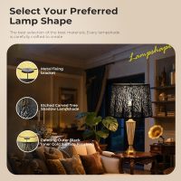 Large Lamp Shade, Metal Lampshade, drum lamp shades,replacement lamp shades For Table Lamp Floor Lamps,Gothic Style Lamp Shade,12x14x10 inches, Tree Pattern Design, Black and Bronze. - Image 3