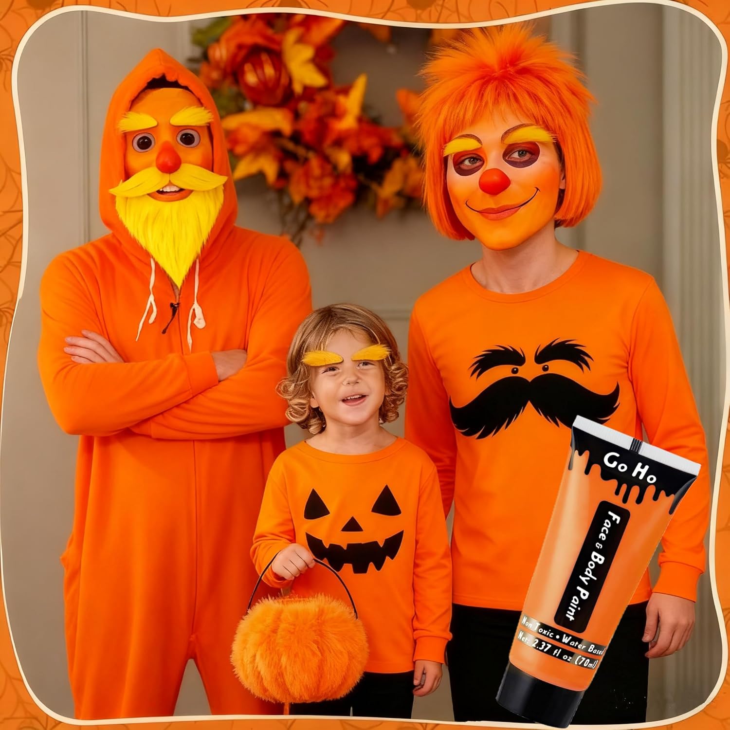 Go Ho Orange Body Paint Washable(2.37oz/pc),Water Based Cream Orange Face Body Paint for Starfire SFX Cosplay Costumes Festivals Halloween Pumpkin Makeup - Image 3