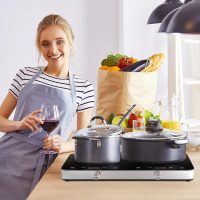 Double Induction Cooktop Burner, 1800w 2 burner Induction Cooker Cooktop, 10 Temperature 9 Power Settings Portable Electric Countertop Burner Touch Stove with Child Safety Lock & Timer - Image 7