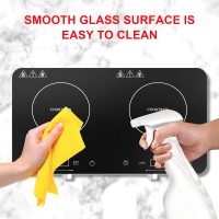 Double Induction Cooktop Burner, 1800w 2 burner Induction Cooker Cooktop, 10 Temperature 9 Power Settings Portable Electric Countertop Burner Touch Stove with Child Safety Lock & Timer - Image 8
