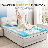 SINWEEK 2 Inch Egg Crate Memory Foam Mattress Topper Twin Size, Soft Mattress Pad for Back Pain Relief, Bed Topper, CertiPUR-US Certified, Blue - Image 6