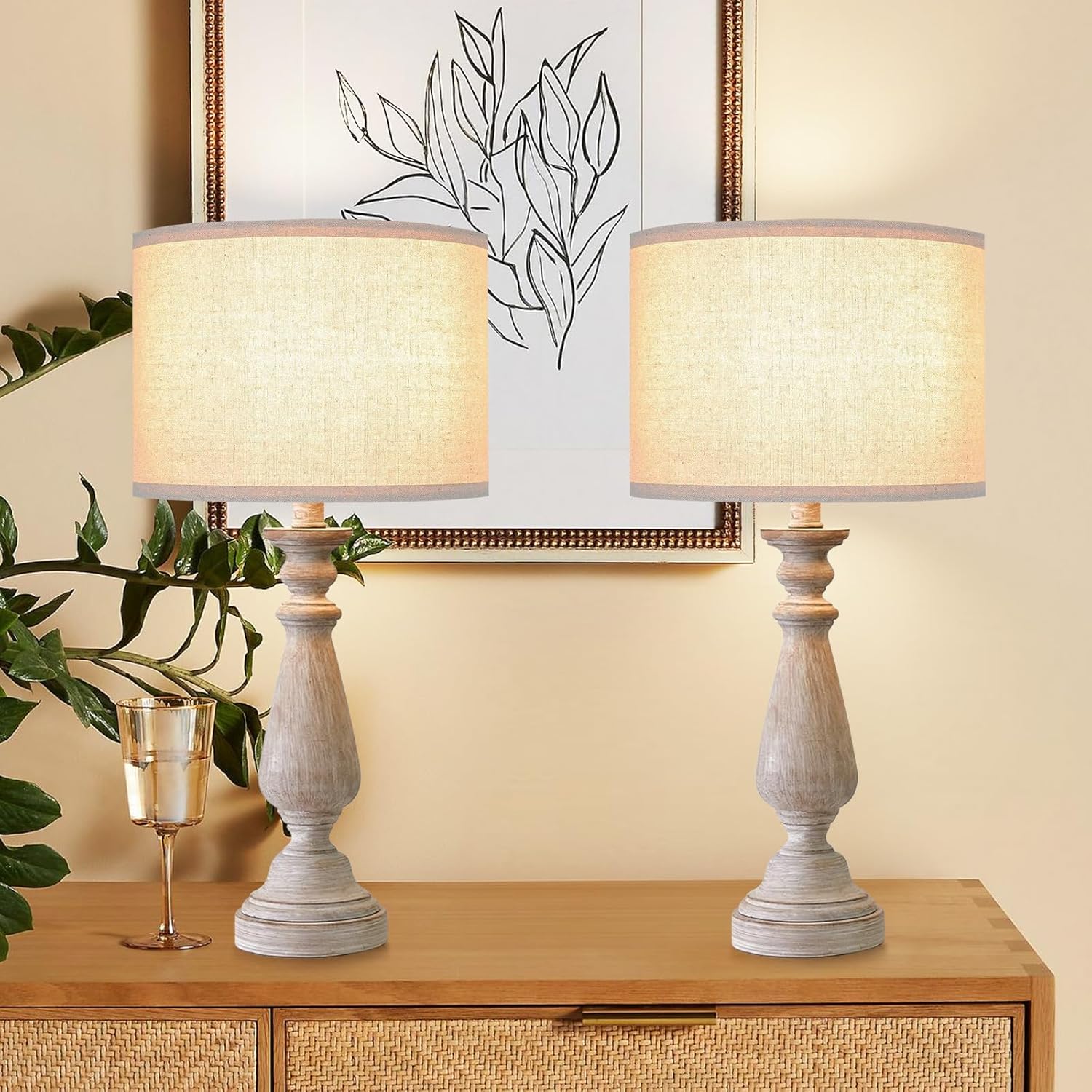 Drum Lamp Shades Set of 2, Linen Lampshade Replacement for Table, Floor &Bedside Lamps, 8.85''x11.02'', 2 Pack - Image 7