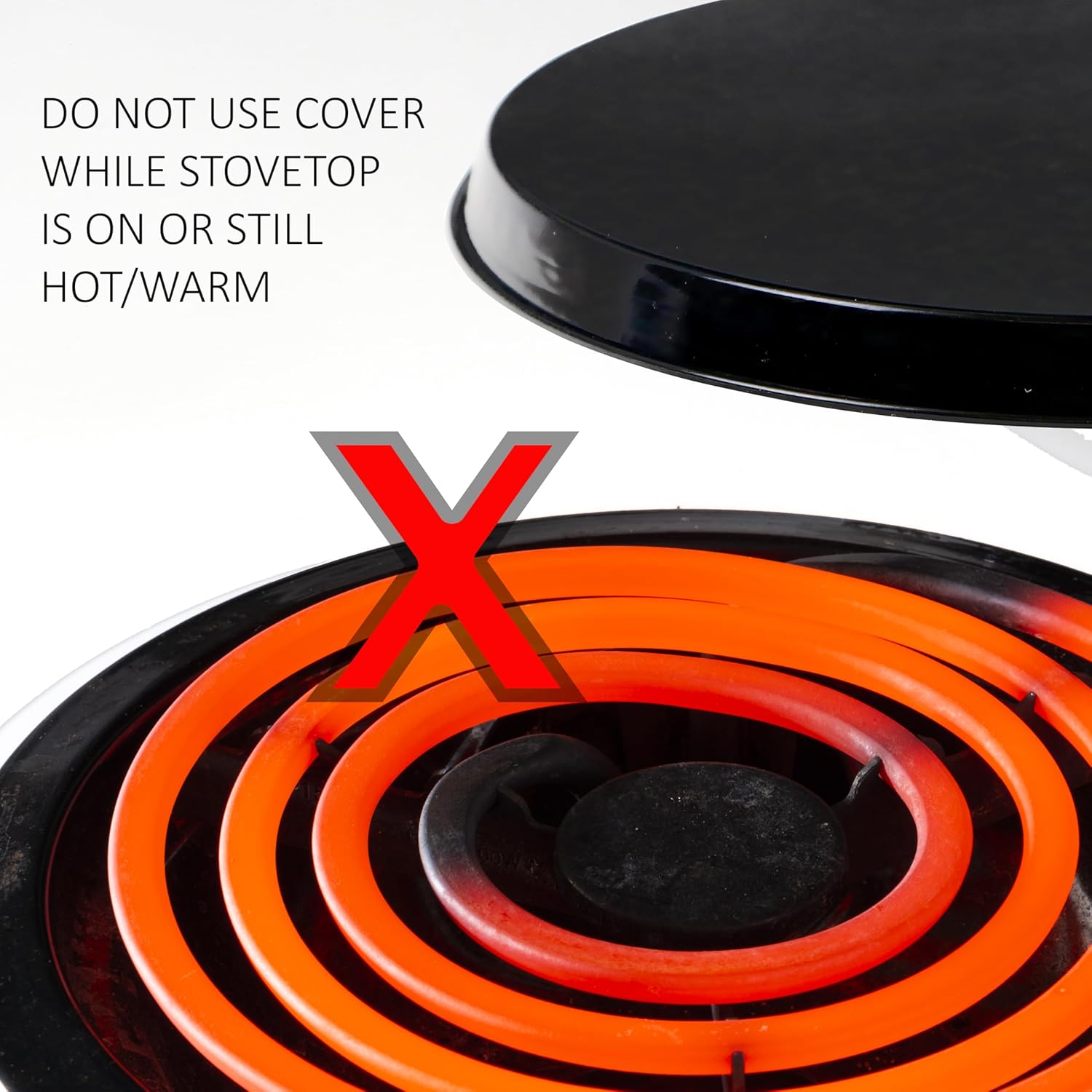 Reston Lloyd, Burner Covers For Electric Stovetop, Decorative Lightweight Tin Covers, Set of 4 (2-8 inch & 2-10 inch), Conceals Messy Drip Pans, Fresh Lemons - Image 4
