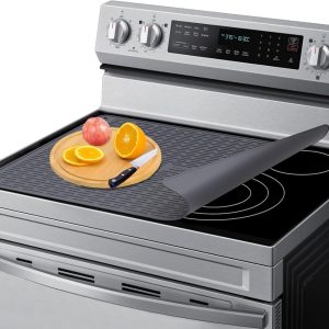 Stove Top Cover for Electric Stove, Stove Cover 28x20inch, Heat Resistant Stove Top Mat, Silicone Stove Mat for Glass Top Stove, Dish Drying Mat for Kitchen (Dark Gray)