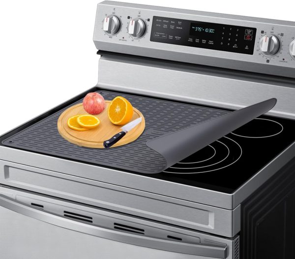 Stove Top Cover for Electric Stove, Stove Cover 28x20inch, Heat Resistant Stove Top Mat, Silicone Stove Mat for Glass Top Stove, Dish Drying Mat for Kitchen (Dark Gray)