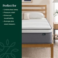ZINUS 12 Inch True Support Hybrid Mattress [New Version], Queen, Fiberglass Free, Medium Feel, Motion Isolation, Certified Safe Foams & Fabric, Mattress in A Box - Image 4