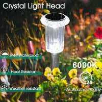 Solar Lights Outdoor, 15 Pack Waterproof Stainless Steel Solar Stake Lights for Pathway Garden Yard Path Walkway Driveway Lawn Patio Outside Decor, Cool White - Image 3