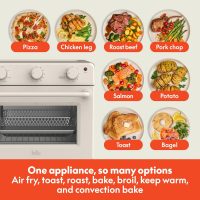 bella Air Fry Toaster Oven, 7 Preset Cooking Options, Dishwasher-Safe EverGood Coated Trays Included, 60-Minute Auto Shutoff w Audible Timer, Power Indicator Light, 1700 Watt, Oatmilk - Image 5