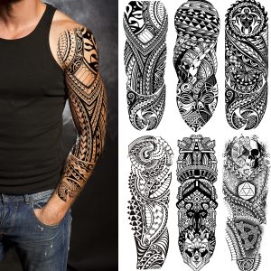 Fake Sleeve Tattoos Stickers 6-Sheet Full Arm Temporary Tattoos Sleeves for Adult Kids Women Makeup