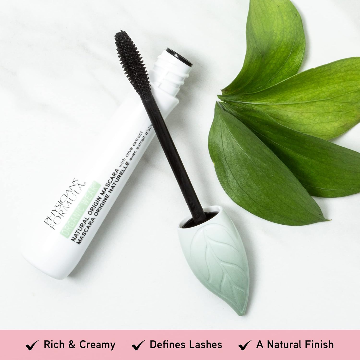 Physicians Formula Organic Wear Lash-Boosting All Natural Mascara, Lifts, Lengthens, For Sensitive Eyes, Dermatologist Tested - Natural Origin Black - Image 6