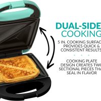 Nostalgia MyMini Personal Sandwich Maker, Nonstick Panini Press, Pizza Pockets, Quesadillas, Mint Green - Image 6