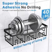 EUDELE Adhesive Shower Caddy, 5 Pack Rustproof Stainless Steel Bath Organizers With Large Capacity, No Drilling Shelves for Bathroom Storage & Home Decor-XL Size - Image 4