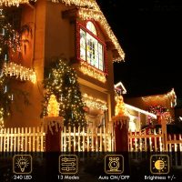Connectable 240LED 88Ft 13Modes String Lights Indoor Outdoor Clear Wire | Warm White Christmas Lights | Twinkle Fairy Light Plug in with Timer for Bedroom Classroom Tree Decor - Image 2