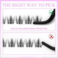 VEYESBEAUTY Lash Clusters Eyelash Extensions Thin & Invisible Band DIY Individual False Eyelashes Newbie's Five-Second Series Wispy Lash Tray for Self-application, Manga Lashes 8-18mm Mixed Length - Image 5