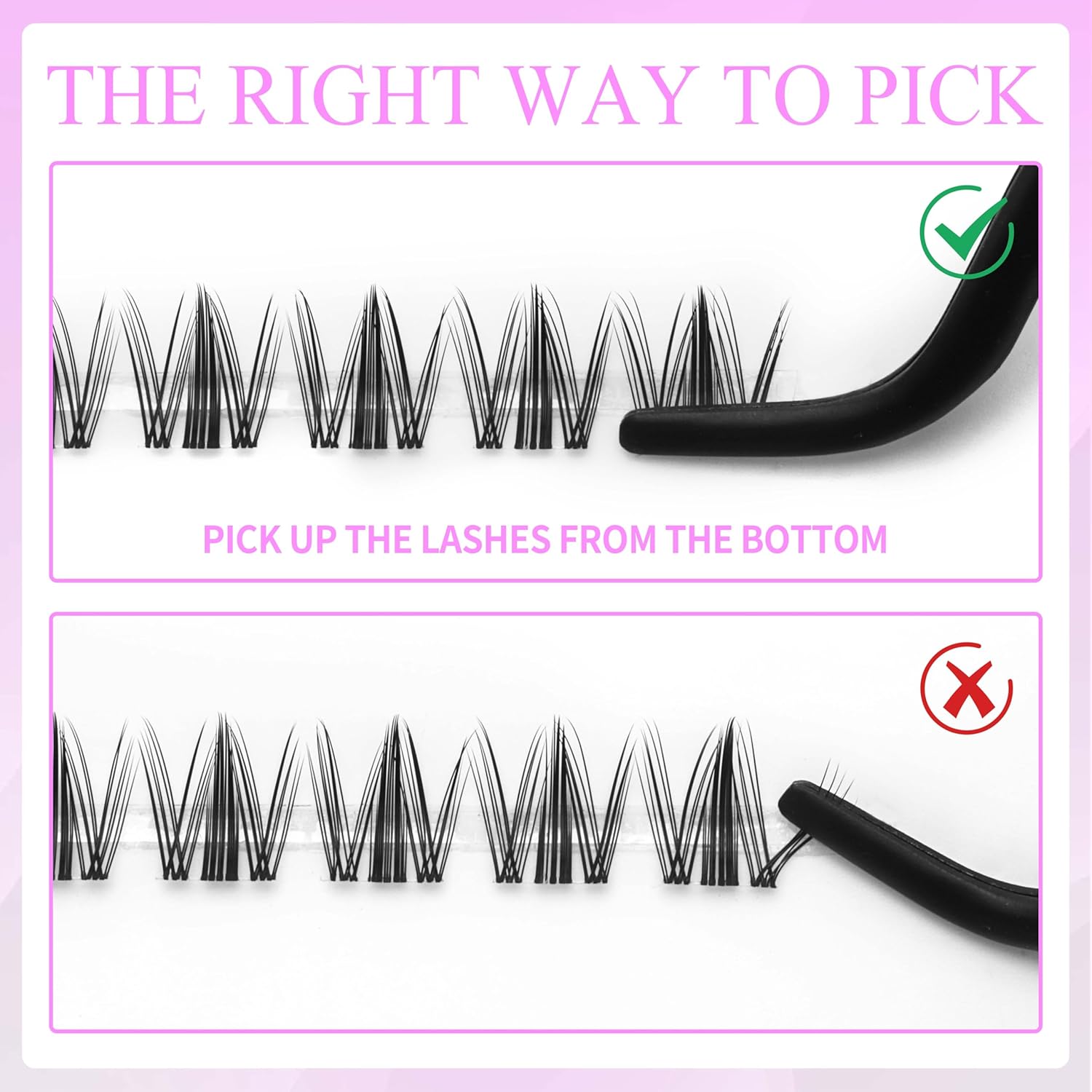 VEYESBEAUTY Lash Clusters Eyelash Extensions Thin & Invisible Band DIY Individual False Eyelashes Newbie's Five-Second Series Wispy Lash Tray for Self-application, Manga Lashes 8-18mm Mixed Length - Image 5