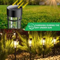 8 Pack Solar Pathway Lights Outdoor, Waterproof Solar Lights Outdoor with Metal & Glass Design - Auto On/Off, Long-Lasting, Landscape Lighting for Garden, Yard, Lawn, Driveway, Walkway - Image 6