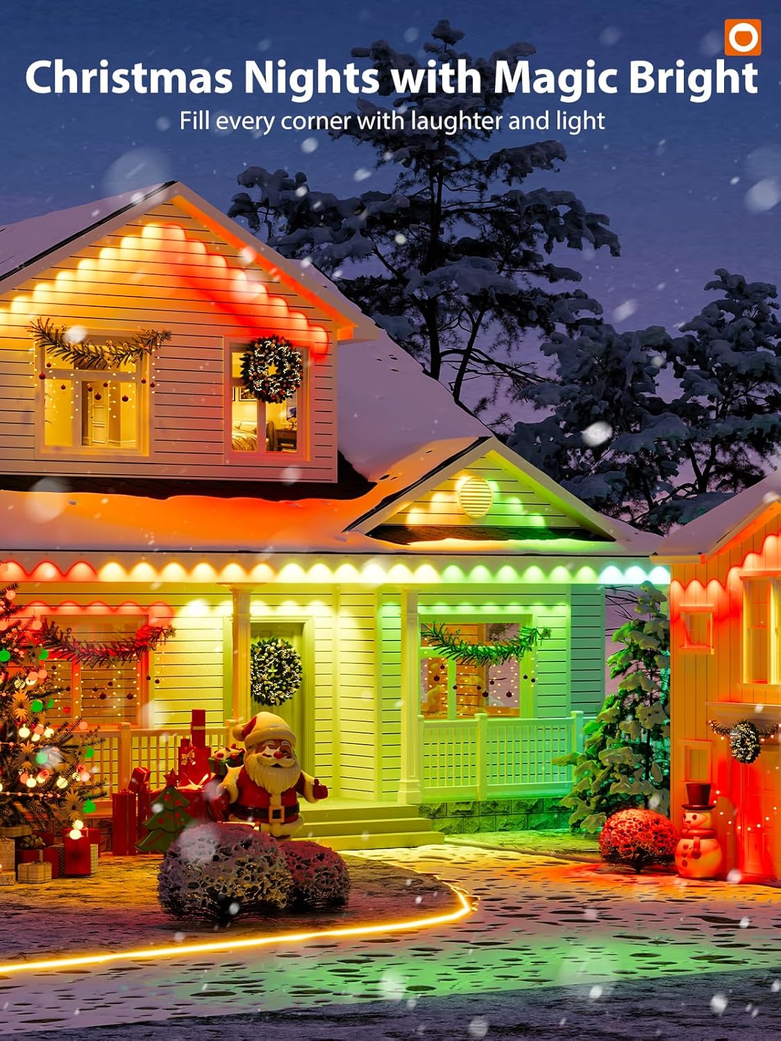 addlon 200FT Permanent Outdoor Lights, Smart RGB LED Lights for House & Outdoor Decor, App & Remote Control, DIY Scene Mode, IP67 Waterproof for Christmas, Holiday, Party, Halloween Decorations - Image 3