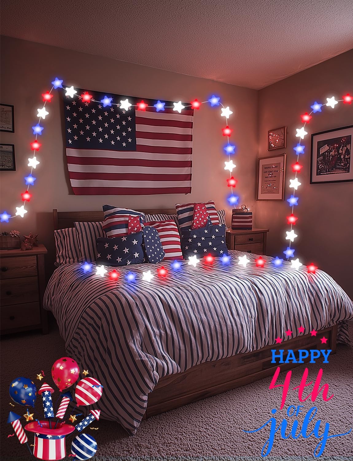 Smart Star String Lights Plug in, 33Ft 16 Million Color Changing Fairy Lights RGB Built in Chip APP & Remote Control DIY Music Sync Twinkle Light for Bedroom Halloween Decoration - Image 3