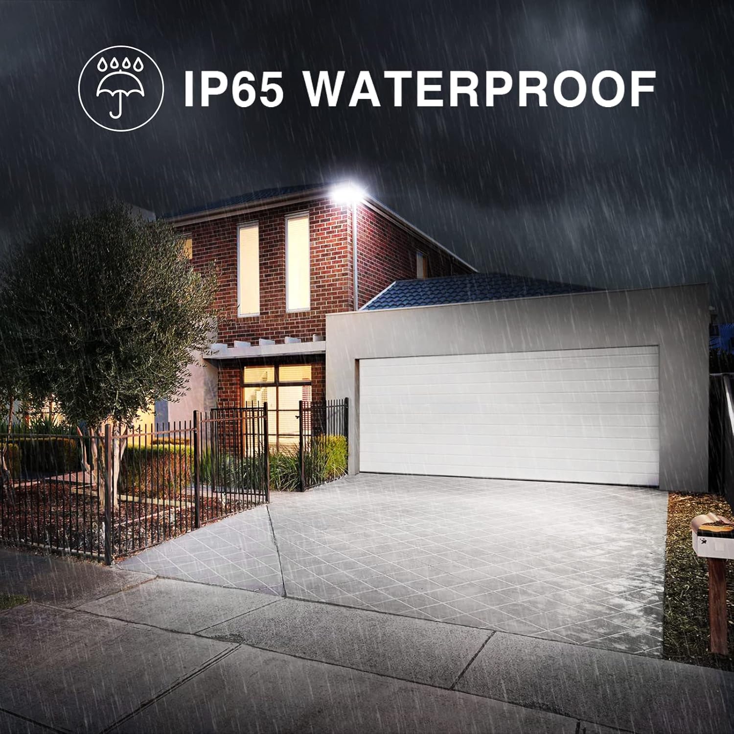 Onforu 130W LED Security Light, 13000LM Outdoor Indoor Flood Light Switch Controlled, IP65 Waterproof LED Exterior Floodlight, 6500K White Wall Mount Security Lighting for Entryway,Garage,Yard,Eave - Image 6