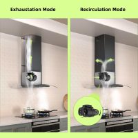 FIREGAS Wall Mount Range Hood 30 inch with 3 Speed Fan,black range hood with tempered glass,400CFM,Push Button Controls, LED Lighting, Permanent Filters in Stainless Steel,includes 2 Charcoal Filters - Image 6
