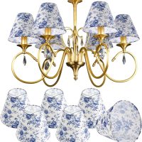 VIHOSE 6 Pcs Chandelier Shades Small Chinoiserie Lamp Shade French Countryside Toile Clip Bulbs Lampshade 3 x 6 x 5 Inch Lamp Chimney Cover for Chandelier Farmhouse (Blue Floral) - Image 8