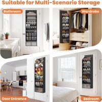 8-Tier Over The Door Shoes Organizer, Space Saving Hanging Shoes Organizer and Storage Unit, Organizer for Closet, Bedroom, Entryway, Black - Image 7