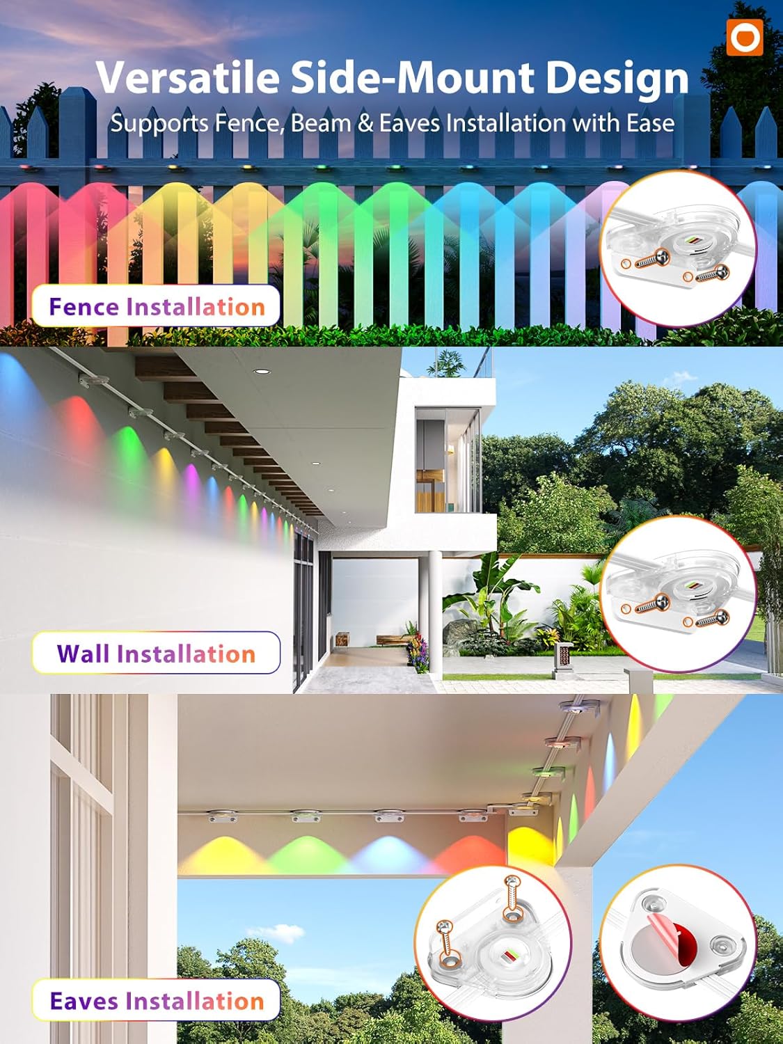 addlon 200FT Permanent Outdoor Lights, Smart RGB LED Lights for House & Outdoor Decor, App & Remote Control, DIY Scene Mode, IP67 Waterproof for Christmas, Holiday, Party, Halloween Decorations - Image 5