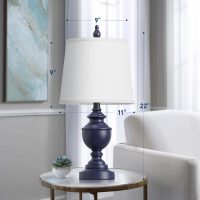 PARTPHONER Retro Table Lamps Set of 2, Bedside Lamp for Bedroom Rustic Farmhouse Table Lamps for Living Room, Vintage Nightstand Lamps with White Shades, Blue - Image 4