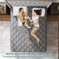 Full Mattress, 14 Inch Hybrid Mattresses Grey Euro Top Medium Firm for Back & Lumbar Support, 100 Night Trial, Individual Pocket Spring Bed for Motion Isolation & Pressure Relief - Image 4