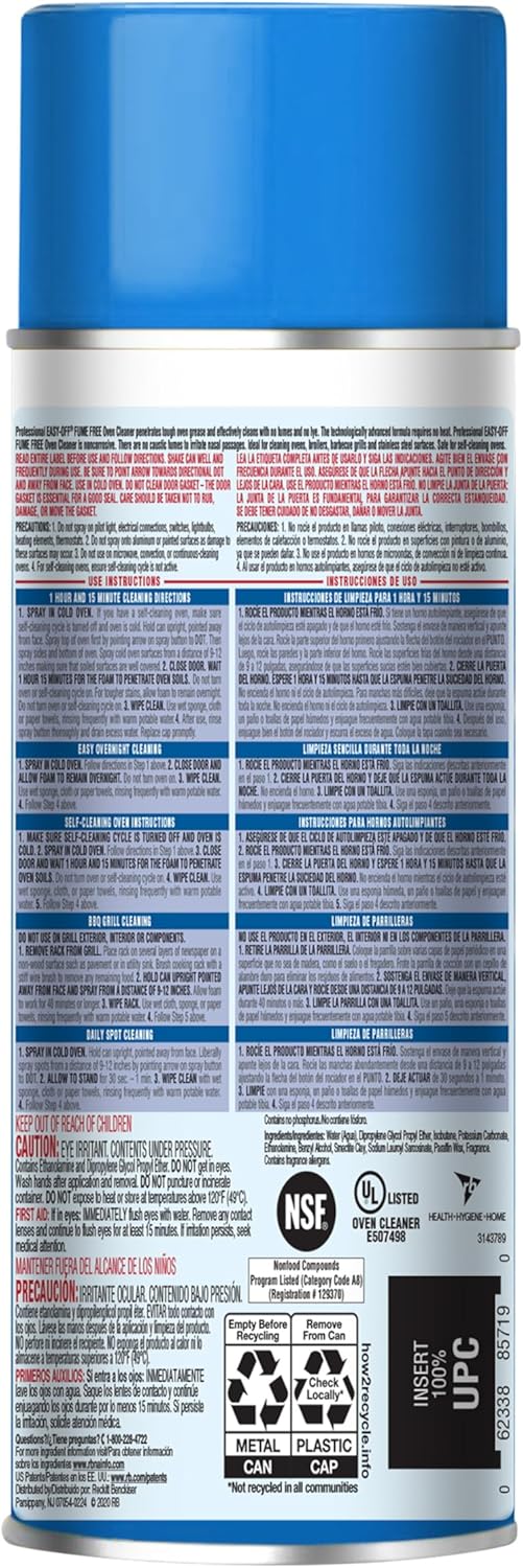 Easy-Off Fume Free Oven Cleaner Spray, Lemon, 24oz, Removes Grease - Image 2