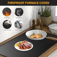 Stove Top Covers For Electric Stove Mat, Heat Resistant Mat for Glass Cooktop Double-Sided Fireproof Waterproof Oilproof 28.5 x 20 Inches Black - Image 3