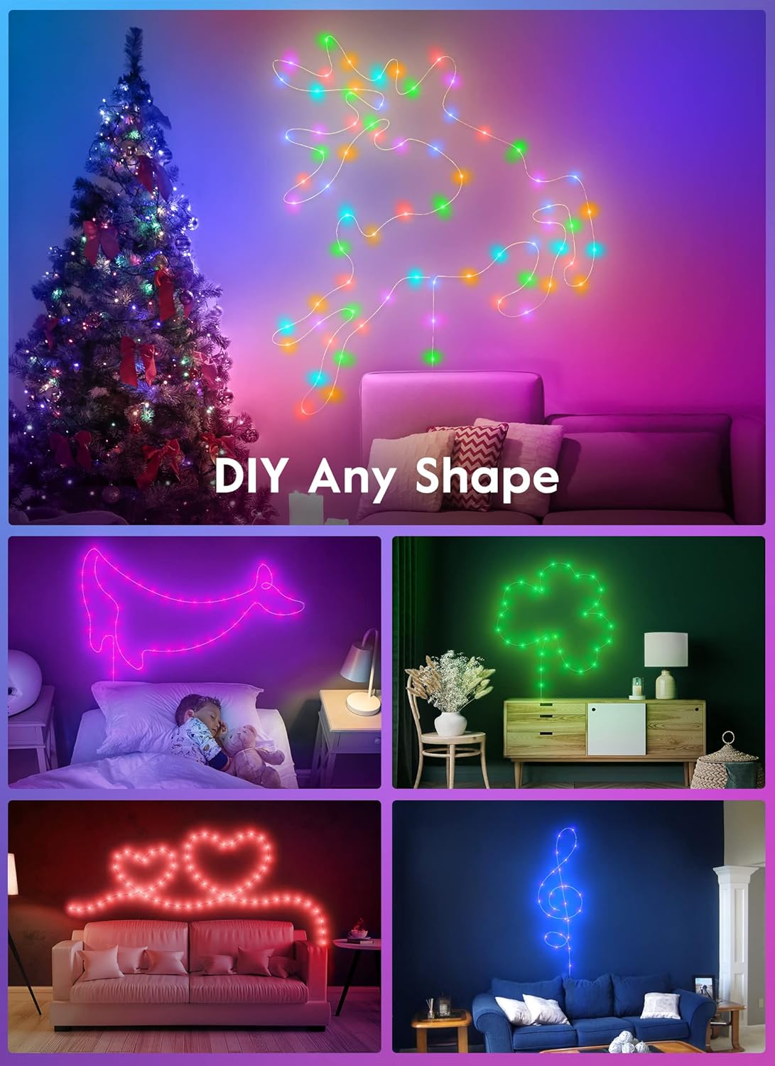 Minetom Fairy Lights Color Changing - 33FT 100 LED String Lights with Remote,11 Modes, USB Fairy Lights Indoor, Twinkle Christmas Fairy Light for Bedroom Indoor Classroom - Image 3