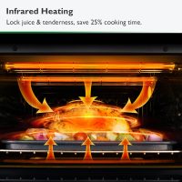 VAL CUCINA Infrared Heating Air Fryer Toaster Oven Combo, with Non-toxic Enamel-coated Interior, Extra Large Countertop Convection Oven 10-in-1 Combo, 6-Slice Toast, Enamel Baking Pan Easy Clean - Image 5