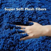 Ophanie Upgrade 4x6 Blue Rugs for Bedroom, Dark Blue Fluffy Shaggy Soft Carpet, Navy Indoor Floor Carpet for Kids Baby Boys Teen Dorm Room, Nursery,Home Decor Aesthetic - Image 2