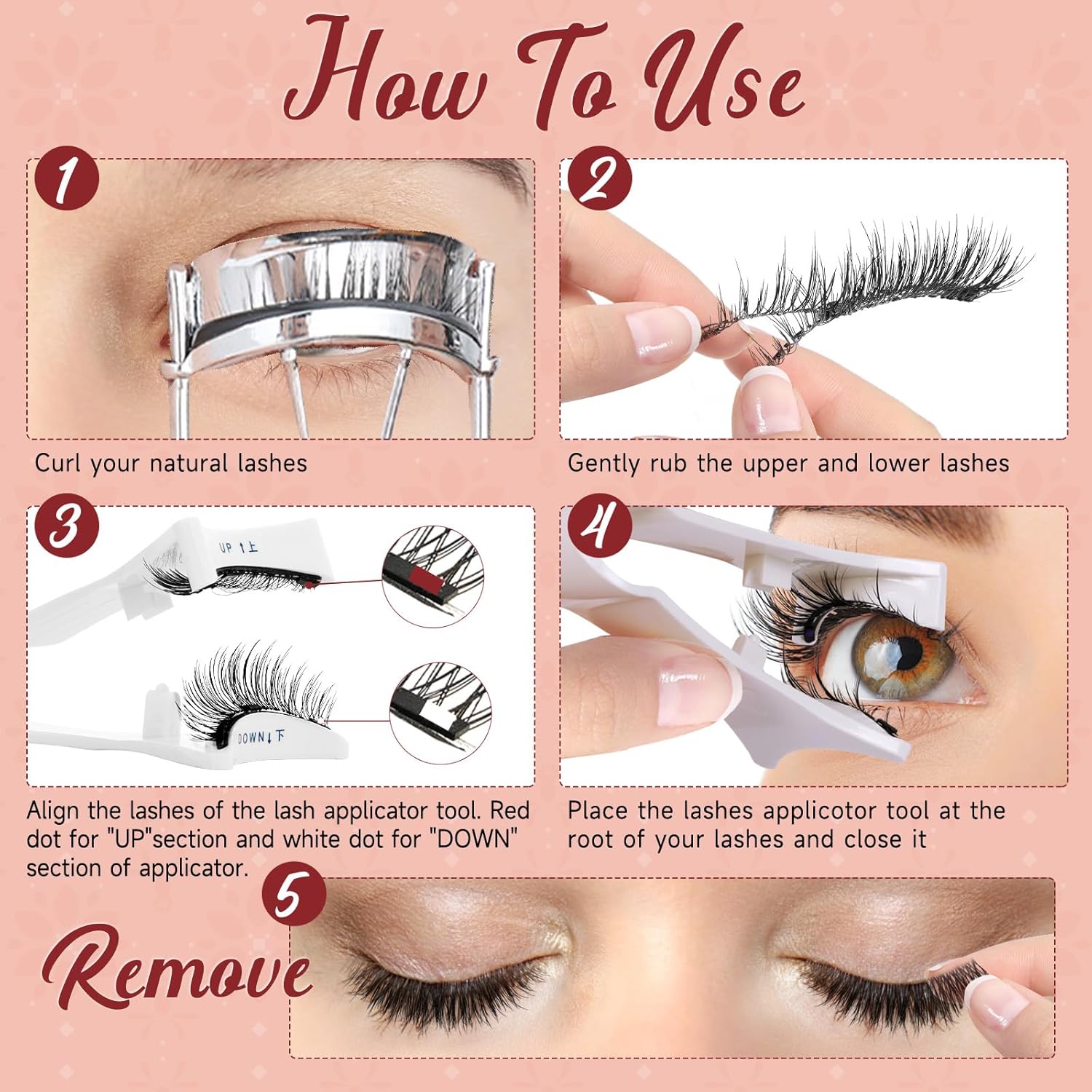 Higu clace Magnetic Eyelashes with Applicator Soft Magnetic Lashes Natural Look Wispy Magnet Lashes Easy to Wear and Remove (DJCX-A02) - Image 7