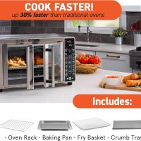 Gourmia Toaster Oven Air Fryer Combo 17 cooking presets 1700W french door digital air fryer oven 24L capacity accessories, convection rack, baking pan tray recipe book GTF7655,Large,Stainless Steel - Image 6