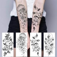 64 Sheets Long Lasting Flower Temporary Fake Tattoos For Women Arm Neck, Jellyfish Sunflower Moon Rose For Adults Girl, 3D Temp Realistic Snake Tatoo Stickers Serpent Peony Floral Kids - Image 2