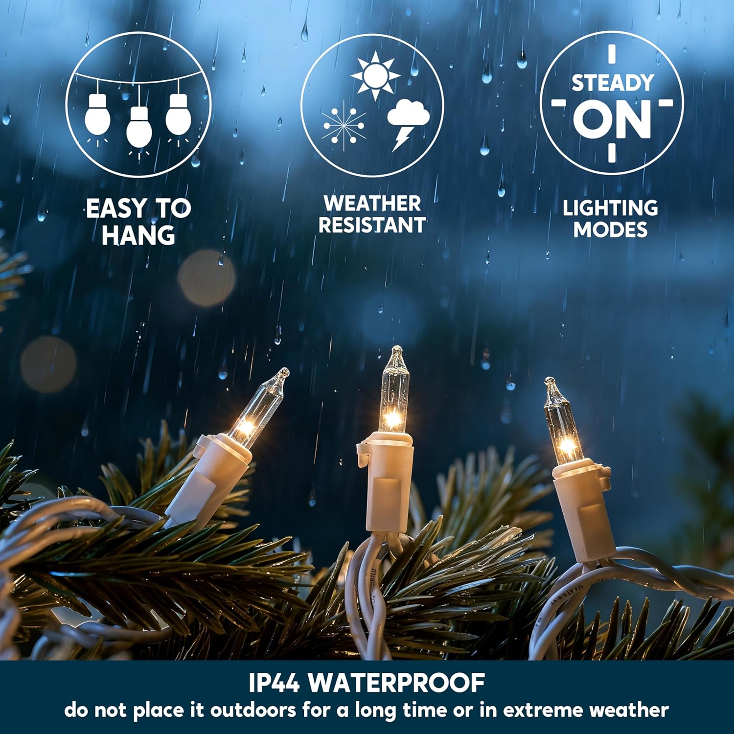 JOIEDOMI Christmas String Lights Indoor,100 Count Mini Warm Fairy Light,21.5FT Lighting Decor for Patio Dorm Classroom Bedroom Holiday Wedding Party Garland Birthday Festival Valentines Day,White Wire - Image 5