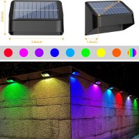 Brighter Solar Fence Lights,Solar Lights Outdoor Waterproof,Warm White and RGB 8 Colors,Dusk to Dawn Deck Light, Outdoor Lighting for Backyard/Railing/Wall/Step/Patio（12 Pack,Black） - Image 4