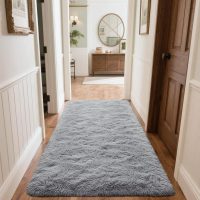 Runner Rug for Bedroom, 2x6 Soft Shag Fluffy Area Rugs for Girls Boy's Room, Plush Shaggy Carpet with Non-Slip Bottom for Living Room Dorm, Grey - Image 7