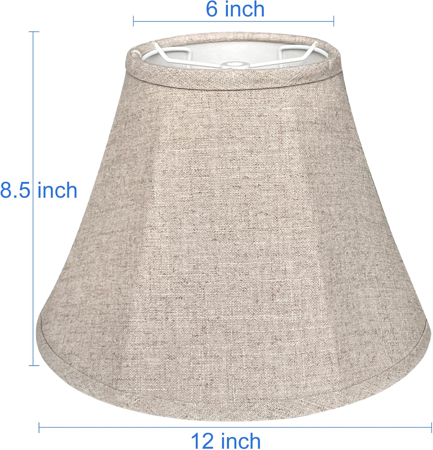Double Brown Lamp Shade Set of 2, TOOTOO STAR Large Barrel Lampshade for Floor Light and Table Lamp 6x12x8.5 inch, DIY Fabric Natural Linen Hand Crafted, Spider (Brown, 6x12x8.5 inch) - Image 2