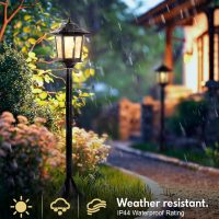 PASAMIC 63" Solar Lamp Post 2Pack, Outdoor Lights Waterproof, Pole Lights Outdoor, Floor Lamp for Patio, Warm White, Replaceable Bulb - Image 4