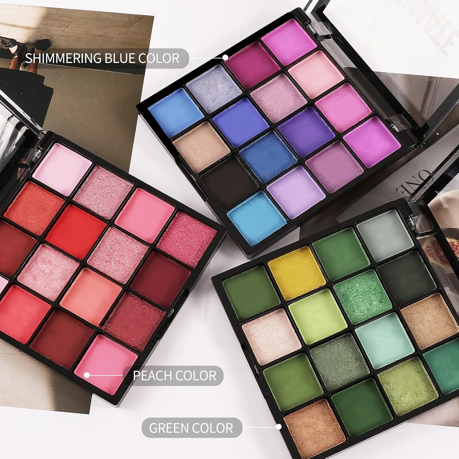Boobeen Colorful Eyeshadow Palette Makeup-16 Colors, Matte and Glitter Eyeshadow, Bright Eyeshadow palettes, Blendable, Easy to Build Dramatic Glamour Looks (Green) - Image 6