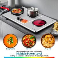 Cusimax Hot Plate Electric,Countertop Infrared Triple Burner with 7″Ceramic Glass Cooktop,Electric Hot Plate for Cooking,11 Level Temperature Setting - Image 2