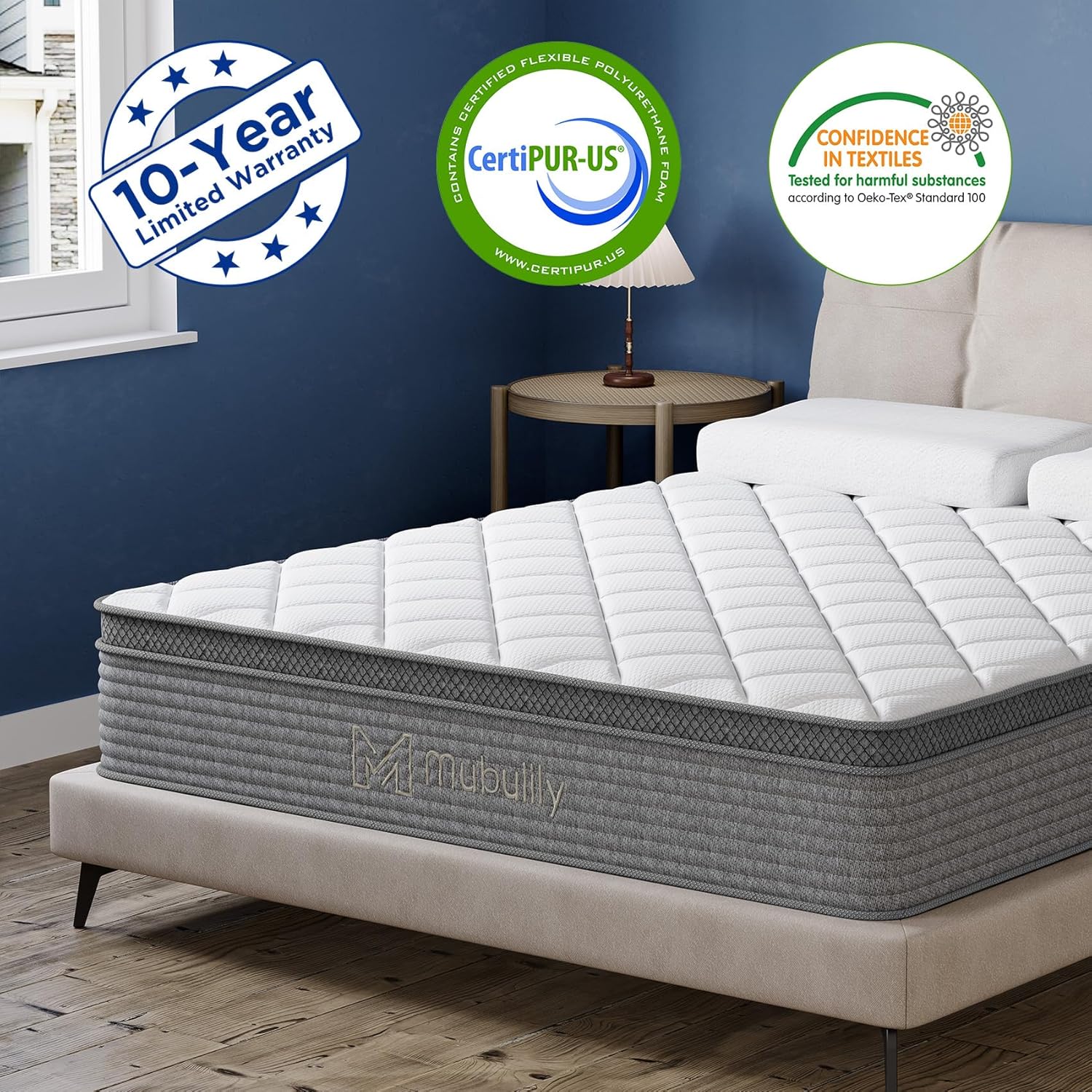 Queen Mattress,10 Inch Gel Memory Foam and Innerspring Hybrid Mattress in a Box with Individual Pocket Spring for Motion Isolation & Silent Sleep,CertiPUR-US,100 Nights Trial - Image 3