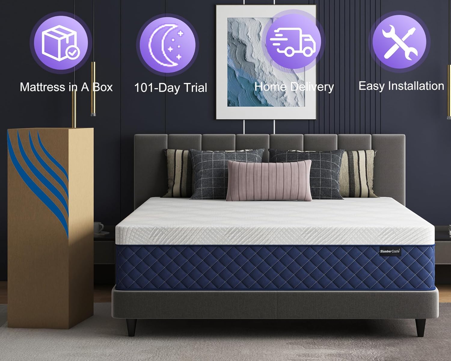 Queen Mattresses, 12 Inch Hybrid Queen Mattress in a Box, Memory Foam and Individual Pocket Spring Breathable Comfort for Sleep Supportive and Pressure Relief, CertiPUR-US, 60"*80"*12" - Image 6