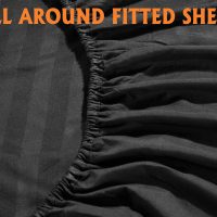 Elegant Comfort Best, Softest, Coziest 6-Piece Sheet Sets! - 1500 Premier Hotel Quality Luxurious Wrinkle Resistant 6-Piece Damask Stripe Bed Sheet Set, Queen Black - Image 4