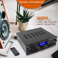 Pyle Wireless Bluetooth Home Stereo Amplifier - Multi-Channel 200 Watt Power Amplifier Home Audio Receiver System w/HDMI, Optical/Phono/Coaxial, FM Radio, USB/SD, AUX, RCA, Mic in - Remote - PDA9HBU - Image 3