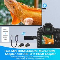 2025 Upgraded Wireless HDMI Transmitter and Receiver,Plug and Play Wireless HDMI Adapter,4K Decode 1080P@60Hz Ultra HD Video Output for Video/Audio from Laptop/Camera/TV Box to Monitor/HDTV/Projector - Image 4